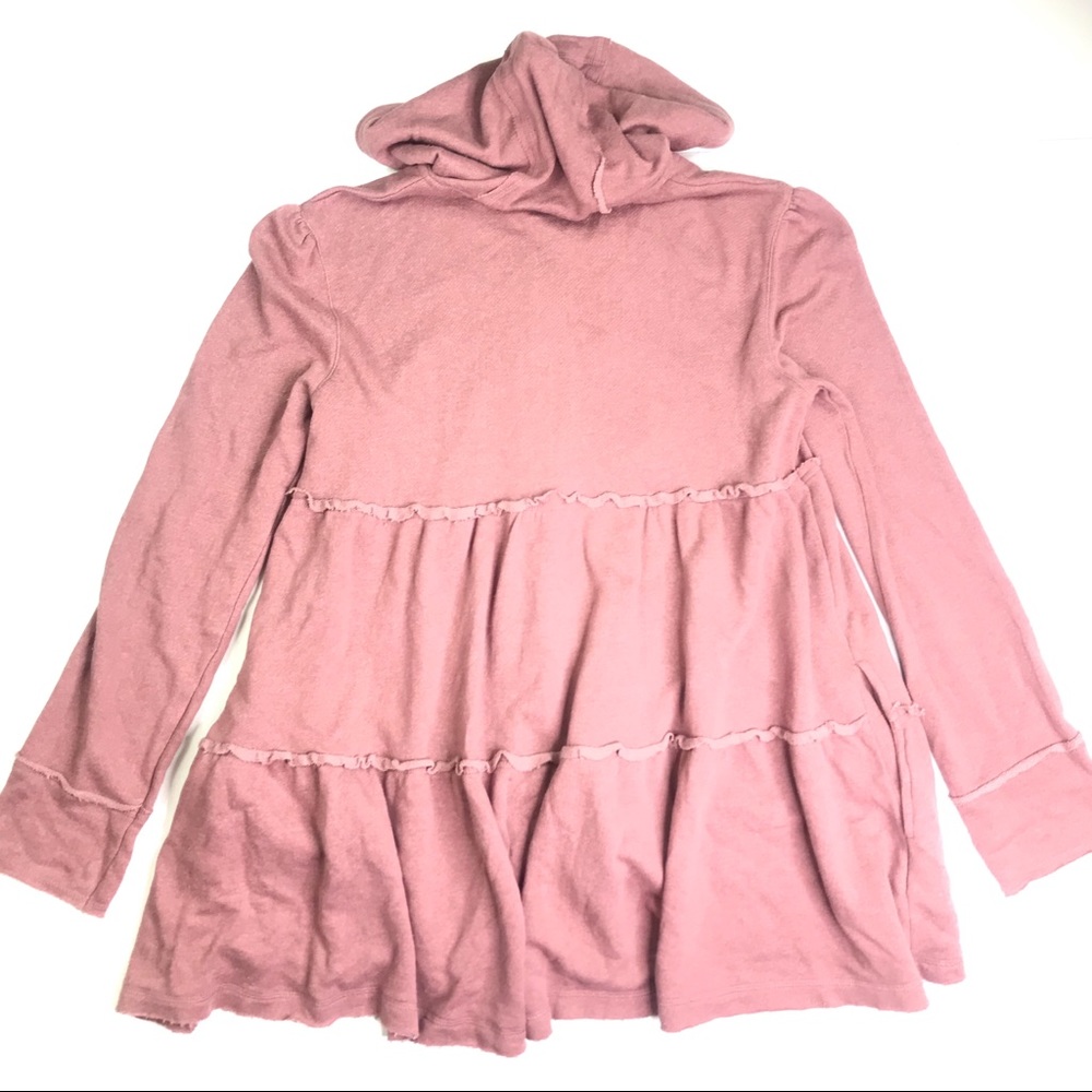 Women's Pink Hooded Zip-Front Sweatshirt - Picture 5 of 8